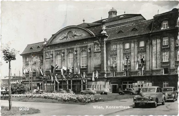 Postkarte Wiener Konzerthaus, ca. 1955